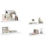 Wall Shelf 4 pcs White Marble 80 x 23.5 x 4 cm Engineered Wood 42019973