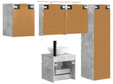 Bathroom Cabinet Set 5 pcs Concrete Grey Engineered Wood 3407338