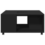 ZNTS Coffee Table Black 80x80x40 cm Engineered Wood 853174