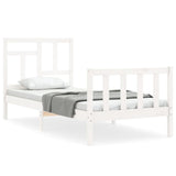 Bed Frame without Mattress White Single Solid Wood Pine 3193107