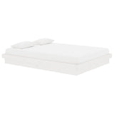 Bed Frame without Mattress White Solid Wood 140x190 cm 819953