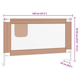 10218 Toddler Safety Bed Rail Taupe 120x25 cm Fabric