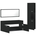 ZNTS 3 Piece Bathroom Furniture Set Black Engineered Wood 3308527