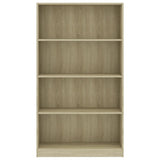 4-Tier Book Cabinet Sonoma Oak 80x24x142 cm Engineered Wood 800912