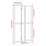 Room Divider 3 Panels Dark Brown Solid Wood Paulownia 358656
