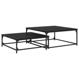 Coffee Table 2 pcs Black Oak Engineered Wood 881895