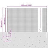 Welded Wire Fence with Post 50 x 1.4 m PVC-Coated Steel 3336640
