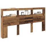Headboard with Shelf Old Wood 200 x 17 x 102 cm Engineered Wood 886253
