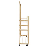 ZNTS Clothes Rack with Shelves and Wheels 90x35x155 cm Bamboo 4008916