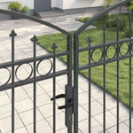 Fence gate with Lock Grey 400 x 200 cm Steel 42008945