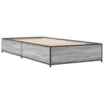 ZNTS Bed Frame Grey Sonoma 90x190 cm Single Engineered Wood and Metal 845119