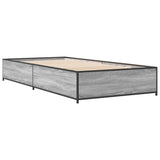 ZNTS Bed Frame Grey Sonoma 90x190 cm Single Engineered Wood and Metal 845119