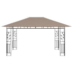 ZNTS Gazebo with Mosquito Net&LED String Lights 4x3x2.73 m Taupe 3070319