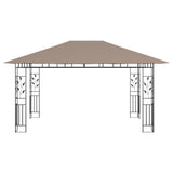 ZNTS Gazebo with Mosquito Net&LED String Lights 4x3x2.73 m Taupe 3070319