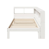 Bookcase Bed without Mattress White 75x190 cm Small Single Solid Wood Pine 3324407