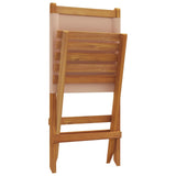 Folding Garden Chairs 8 pcs Taupe Fabric and Solid Wood 3214645