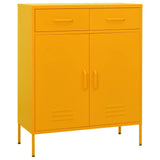 Storage Cabinet Mustard Yellow Steel Large Adjustable Feet 336155