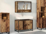 Bathroom Furniture Set with Door 2 pcs Old Wood Engineered Wood 3402345