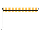 Manual Retractable Awning with LED 400x350 cm Yellow and White 3069183