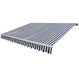 Manual Awning 3 x 2.5 m Blue and White Stripe 100% Polyester 160167