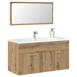 Bathroom Cabinet with Mirror Artisan Oak Engineered Wood 856382