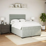 Box Spring Bed with Mattress Light Grey 140x190 cm Velvet 3290918