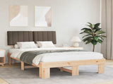 Bed Frame with Upholstered Headboard Taupe 120 x 190 cm 877507