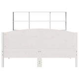 Bookcase Bed without Mattress White 160x200cm Solid Wood Pine 3323099