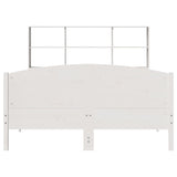 ZNTS Bookcase Bed without Mattress White 160x200cm Solid Wood Pine 3323099