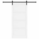 Sliding Door 93 x 211 cm Engineered Wood White and Black 3449913