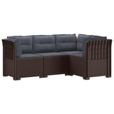 4-Seater Garden Sofa with Cushions Rattan Look PP Brown 3443985