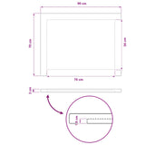 Rectangular Table Top 90 x 70 x 3.5 cm Rectangular White 938298