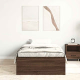 Bed Frame without Mattress Brown Oak 100x200 cm 3203837