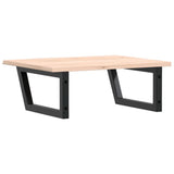Basin Shelf Wall Mounted Steel and Solid Wood Oak 3302595