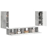 TV Cabinet Set 4 pcs Concrete Grey Engineered Wood 3409162