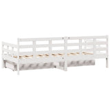 Daybed with Drawers without Mattress White 90x190 cm Single Solid Wood 3302143