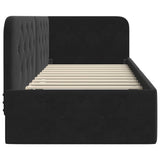 Corner Bed Frame with Headboard Black 80 x 200 cm Velvet 42016518