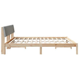 Bed frame Brown and light grey 200 x 200 cm Solid pine wood 3394348