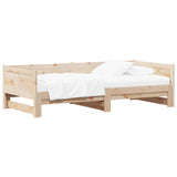 Pull-out Day Bed Natural 180 x 200 cm Solid Pine Wood 8004795