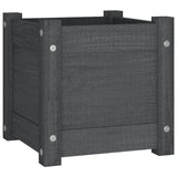 Garden Planters 2 pcs Grey 31x31x31 cm Solid Pinewood 810527
