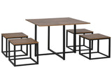 5 Piece Dining Table and Chairs Set 4, Industrial Space Saving Table and Chairs with Metal Frame, T3398P344217