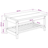 Coffee Table EKAI Black 100 x 60 x 45.5 cm Solid Pine Wood 42037019