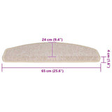 Stair Mats 30 pcs 65x24x4 cm Taupe Half Round Large 3365755