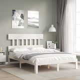 Bed Frame without Mattress White Small Double Solid Wood Pine 3193567