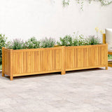 Garden Planter with Liner 199x38.5x50 cm Solid Wood Acacia 366443