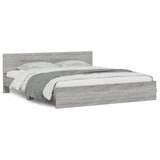 Bed Frame Grey Sonoma Engineered wood, Plywood Super King 3207593
