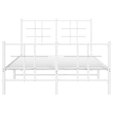 Metal Bed Frame without Mattress with Footboard White 120x200cm 355626