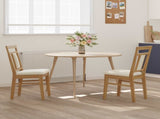 Dining Chair 2 pcs Natural and Light Solid Rubber Wood 42020509