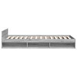Bed Frame with Drawer without Mattress Grey Sonoma 90x190 cm Single 3280788