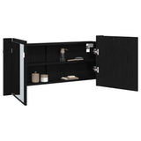 LED Mirror Cabinet Black Oak 100 x 12 x 45 cm Engineered Wood 875044